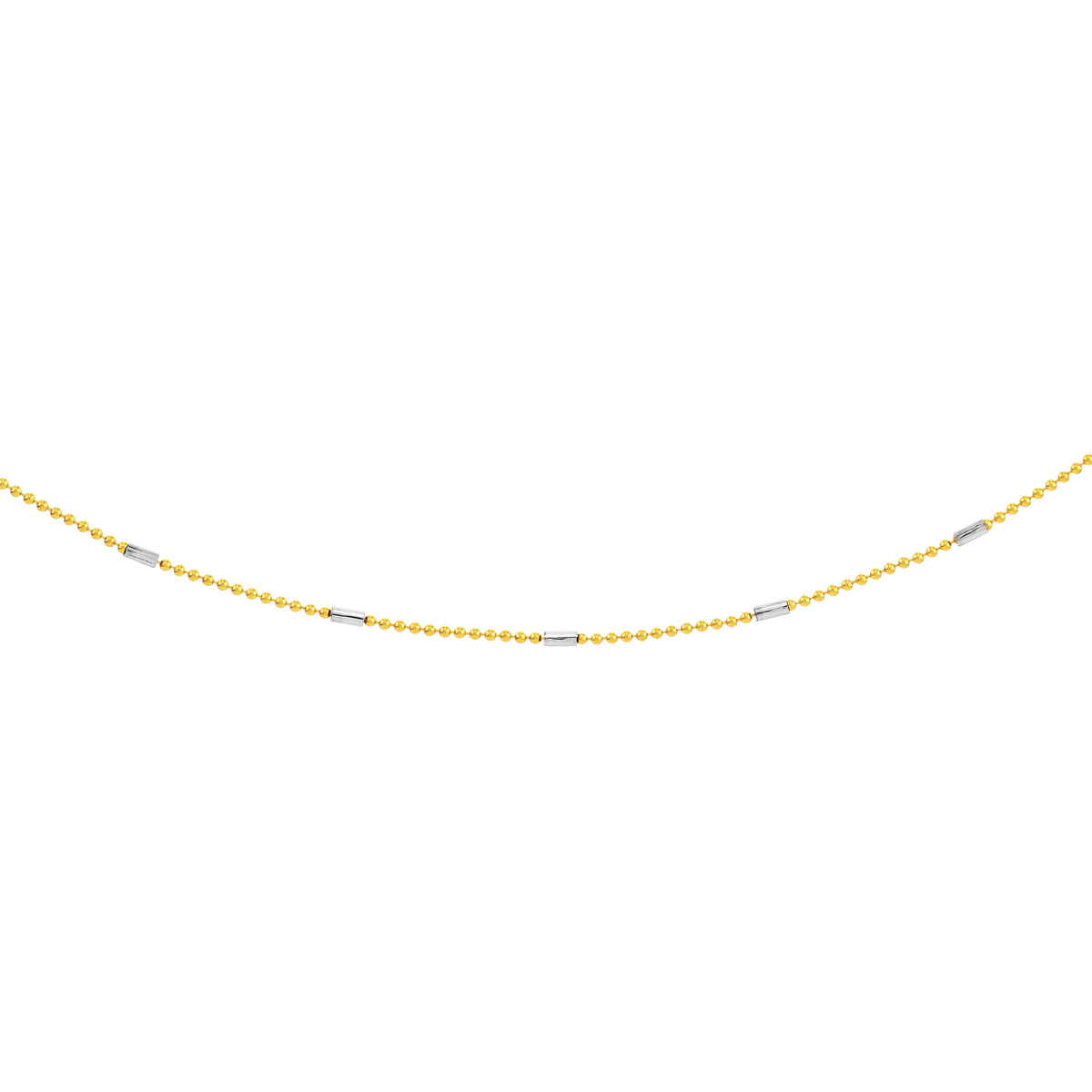 0.95mm Two-Tone Barrel Saturn Chain with Lobster Lock
