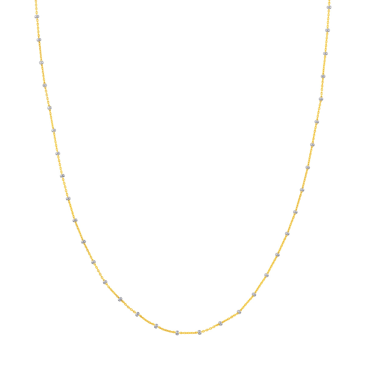 1.80mm Two-Tone Saturn Bead Chain with Spring Ring