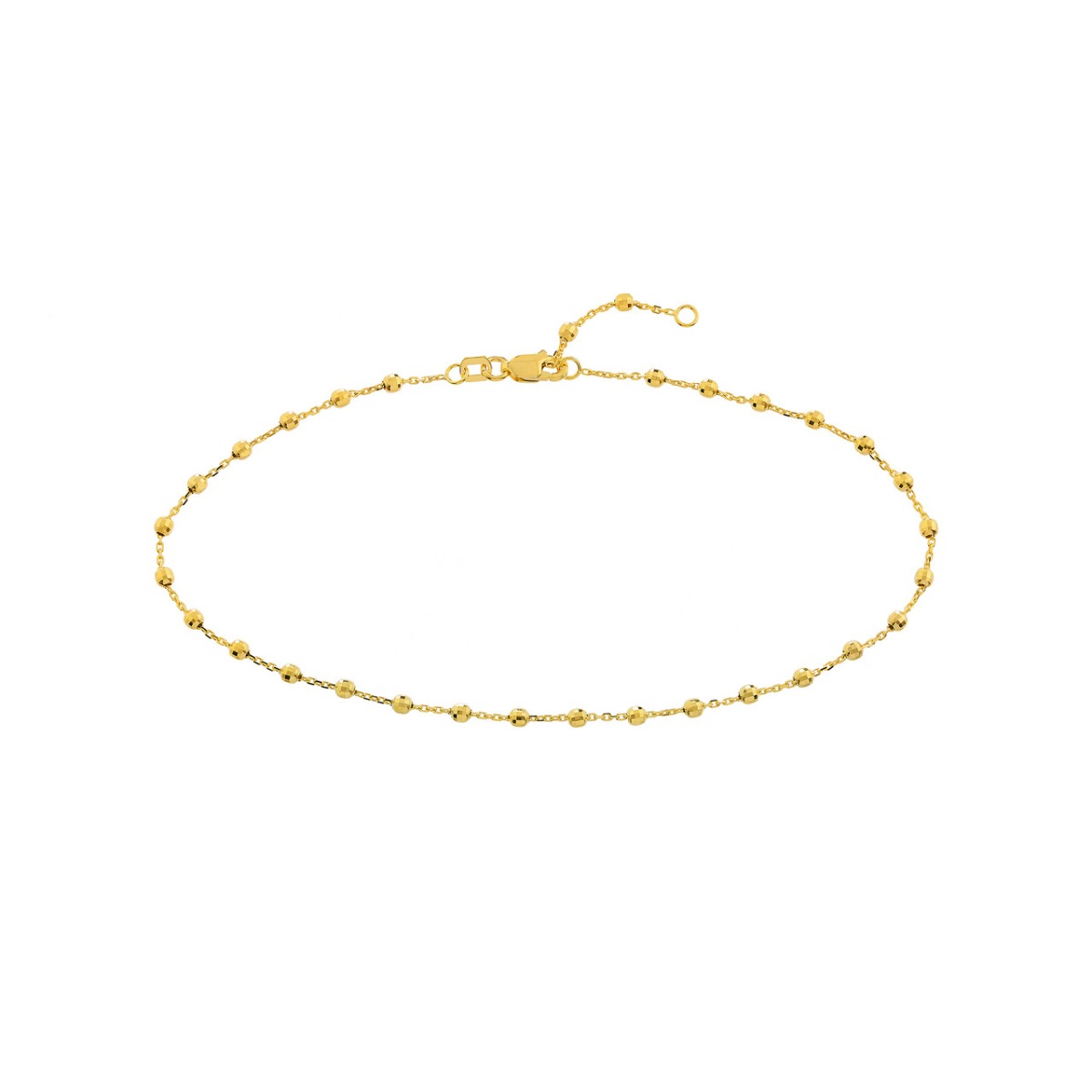 Disco Beads Gold Anklet