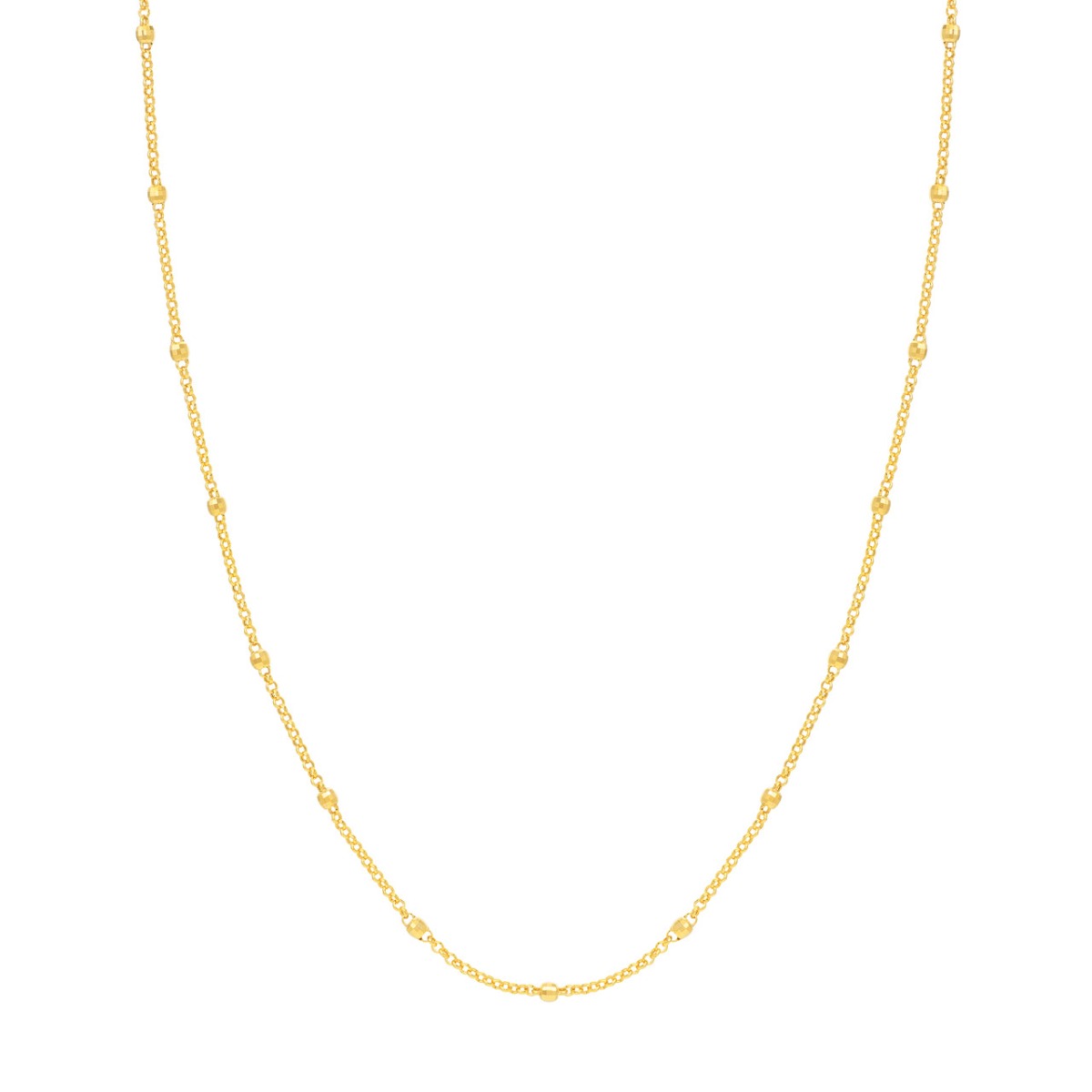 3mm Disco Bead Rolo Chain Necklace