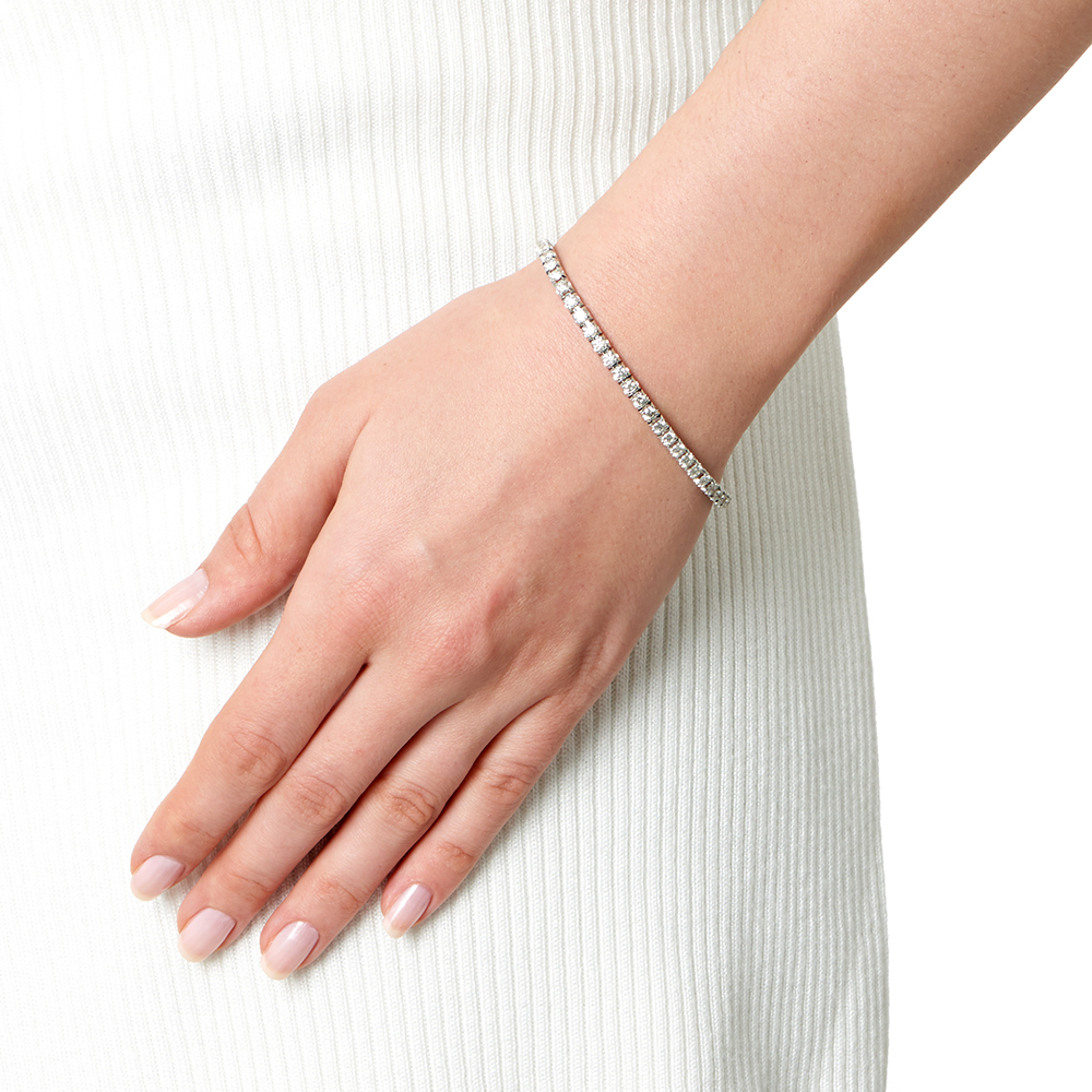 Princess Cut Lab Diamond No-Gap Tennis Bracelet – With Clarity