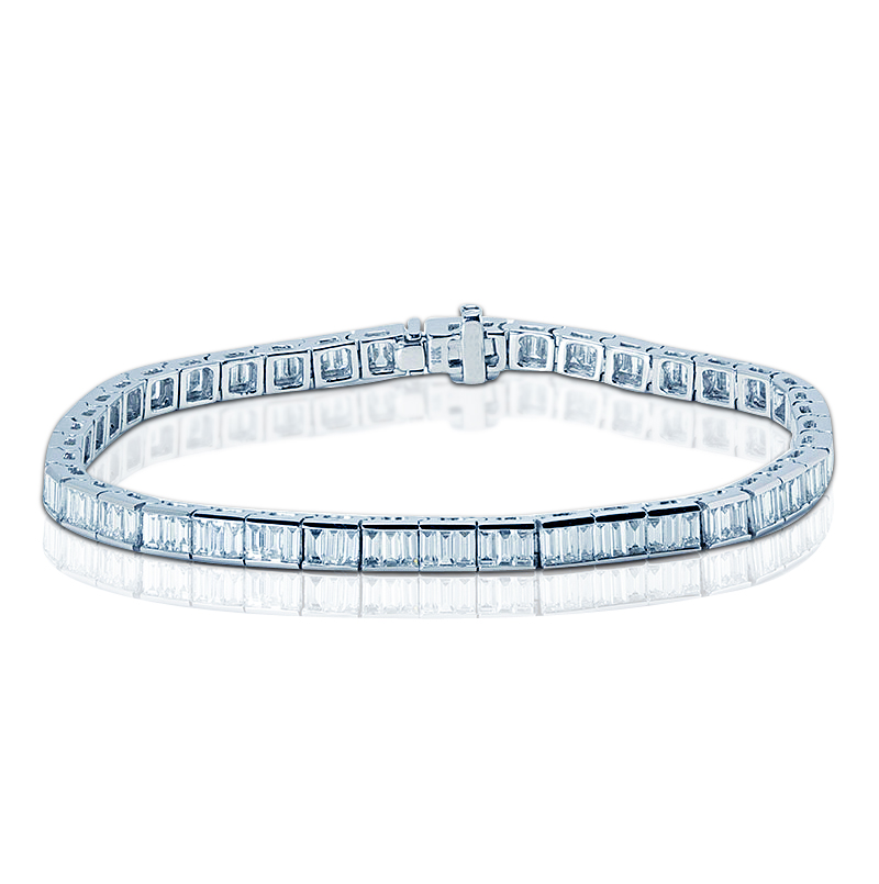 14k White Gold 5 Carat Round Diamond Illusion Setting Tennis Bracelet For  Sale at 1stDibs | 5 carat tennis bracelet on wrist, tennis bracelet 5 carat