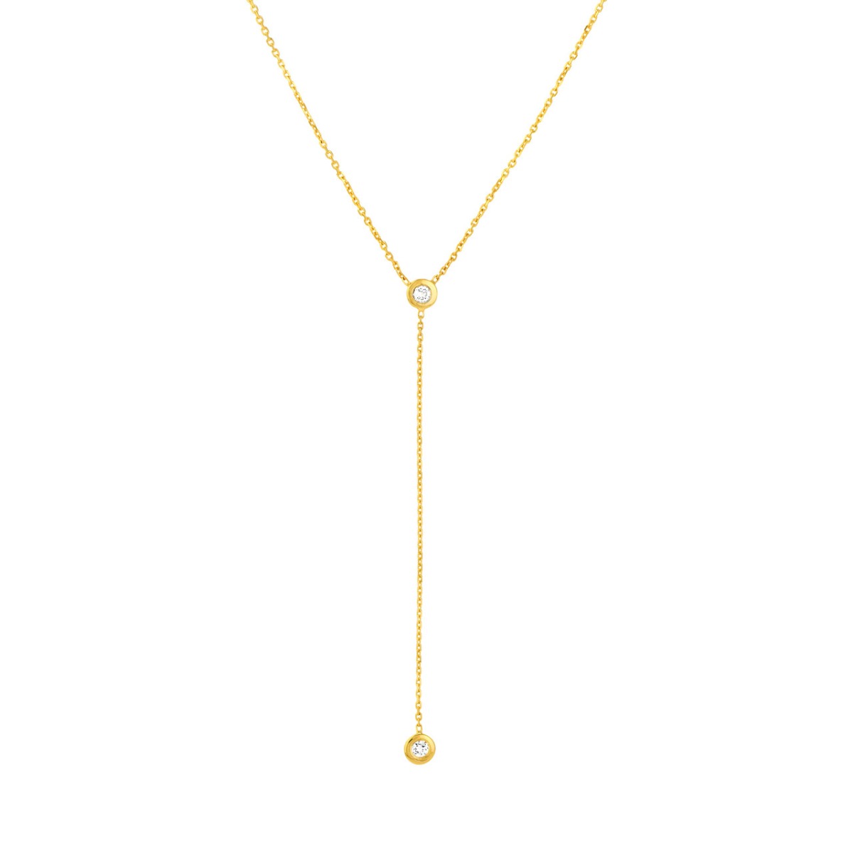 Y-Drop Diamond Gold Necklace