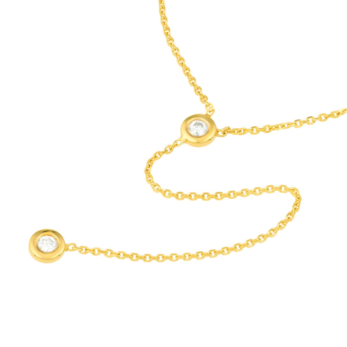 Y-Drop Diamond Gold Necklace