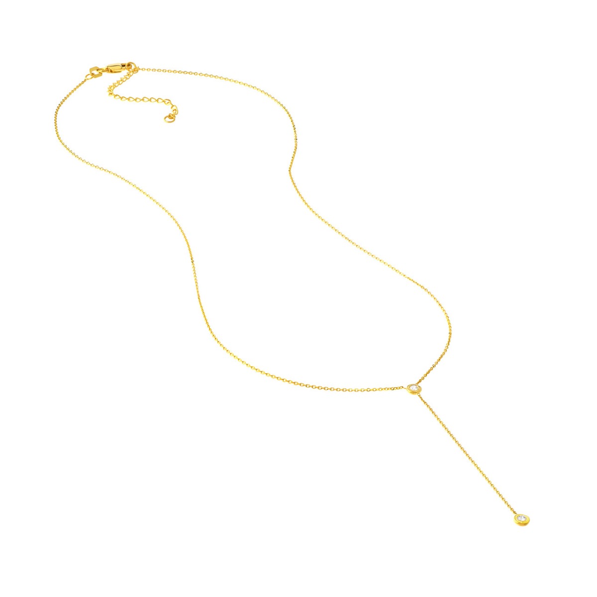 Y-Drop Diamond Gold Necklace