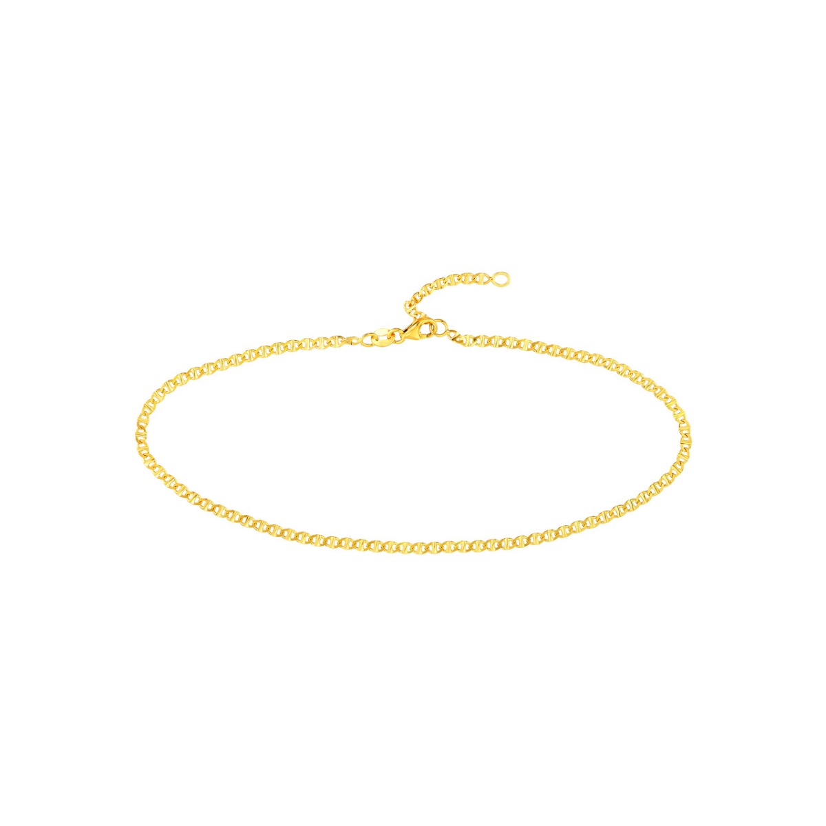 Adjustable Flat Mariner Gold Chain Anklet