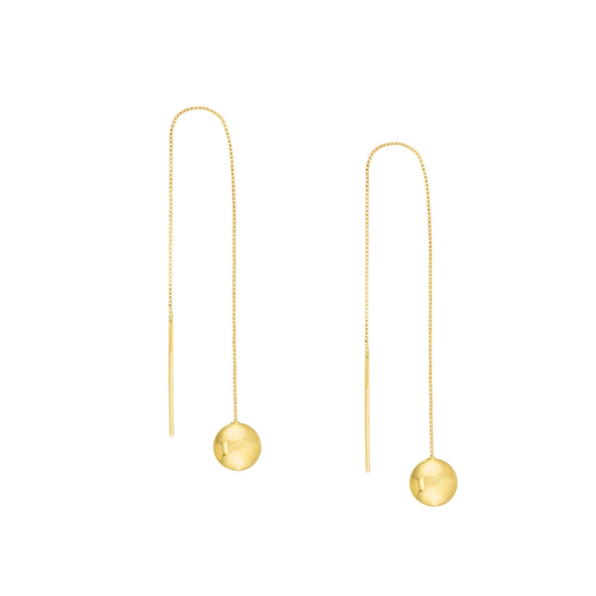 Gold Bombe Disc Threader Earrings