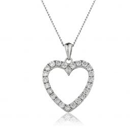 Classic Round Micro Set Diamond Heart Pendant