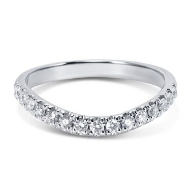Pointed Curved Pave Setting Diamond Wedding Ring - Reve Diamonds London UK