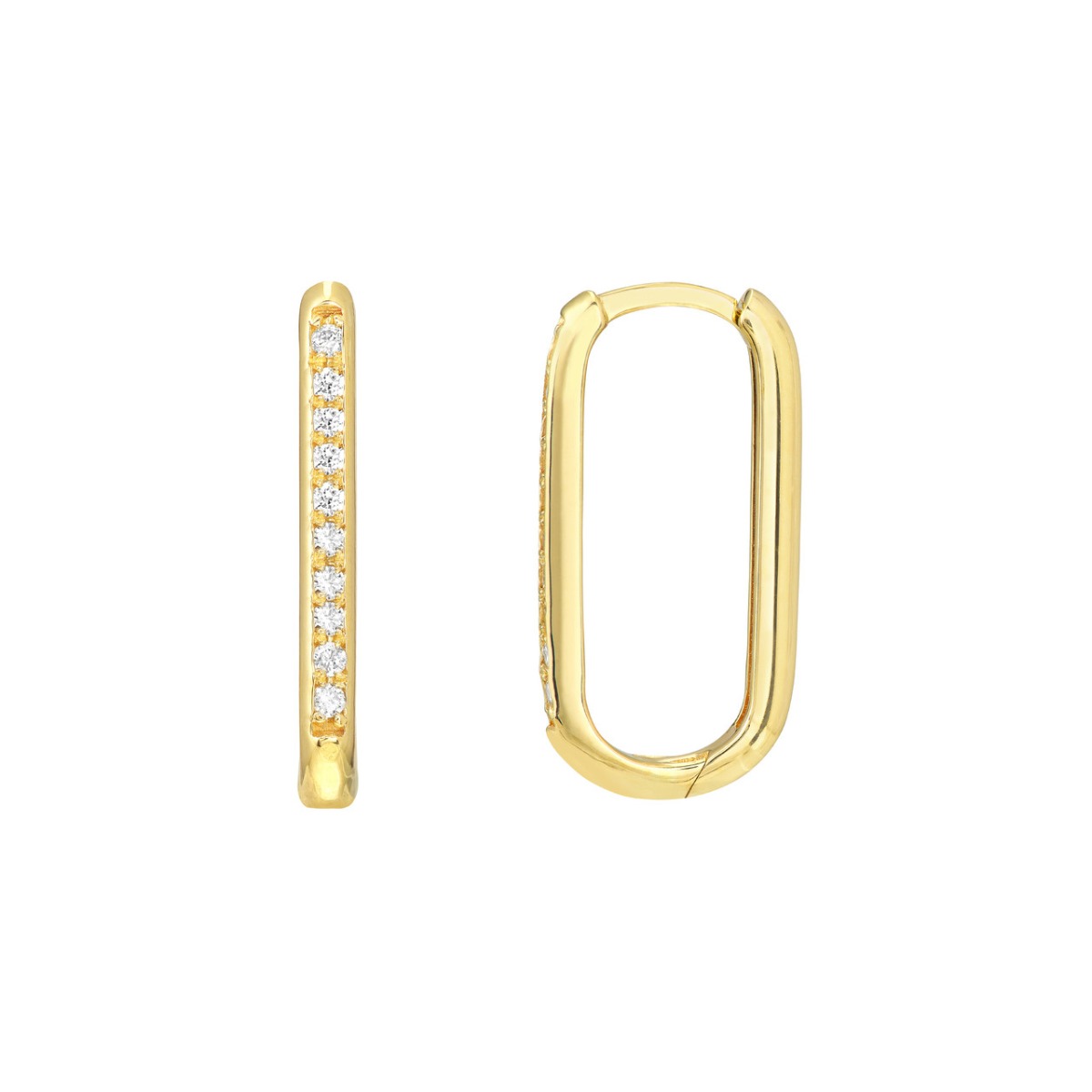 Diamond Channel 17mm Hoop Earrings