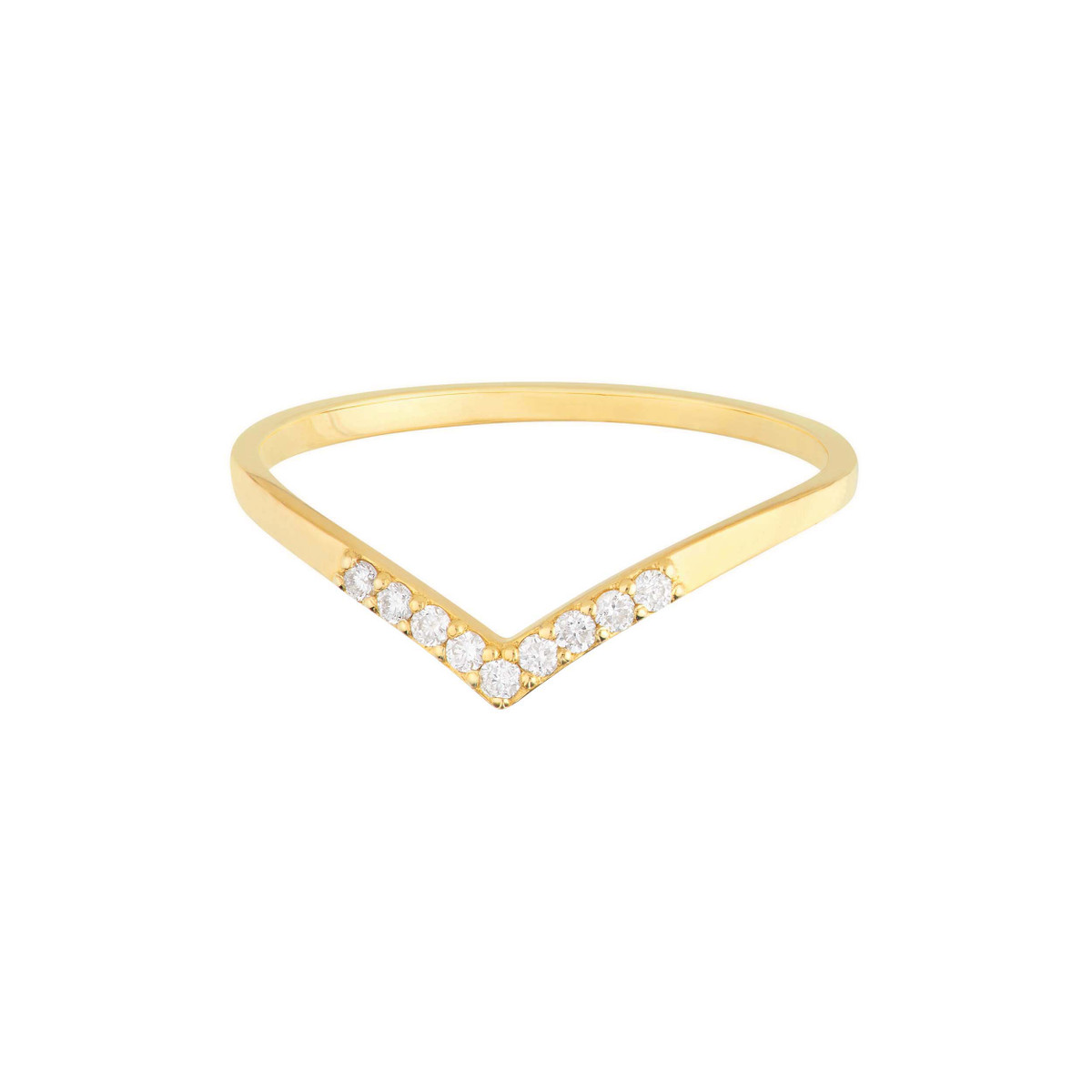 Gold Diamond Chevron Ring