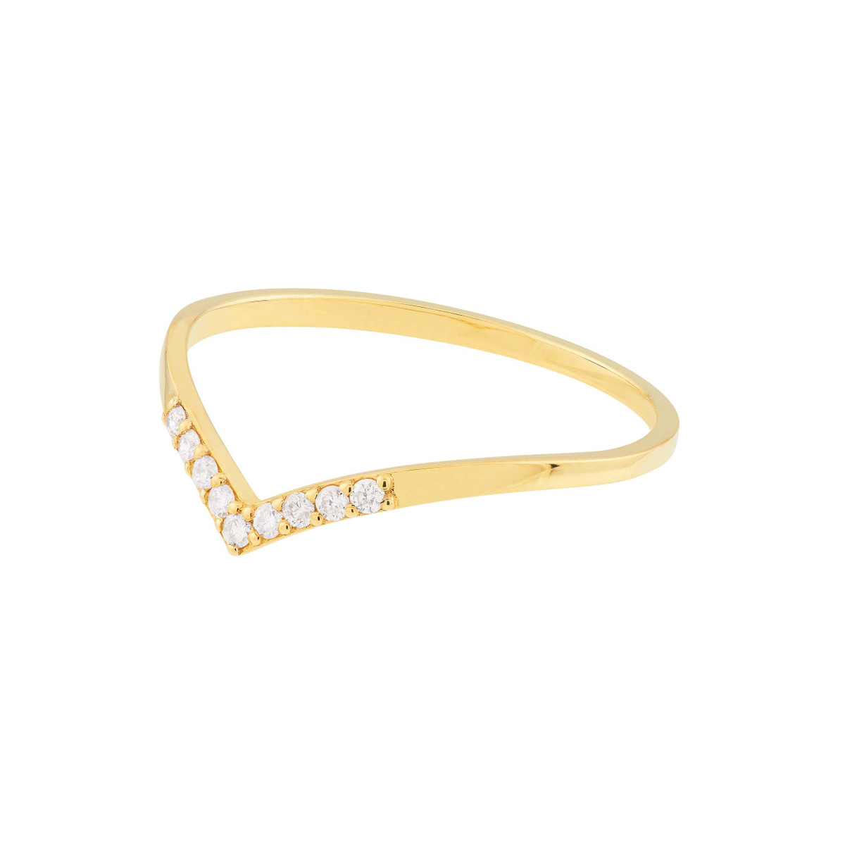 Gold Diamond Chevron Ring