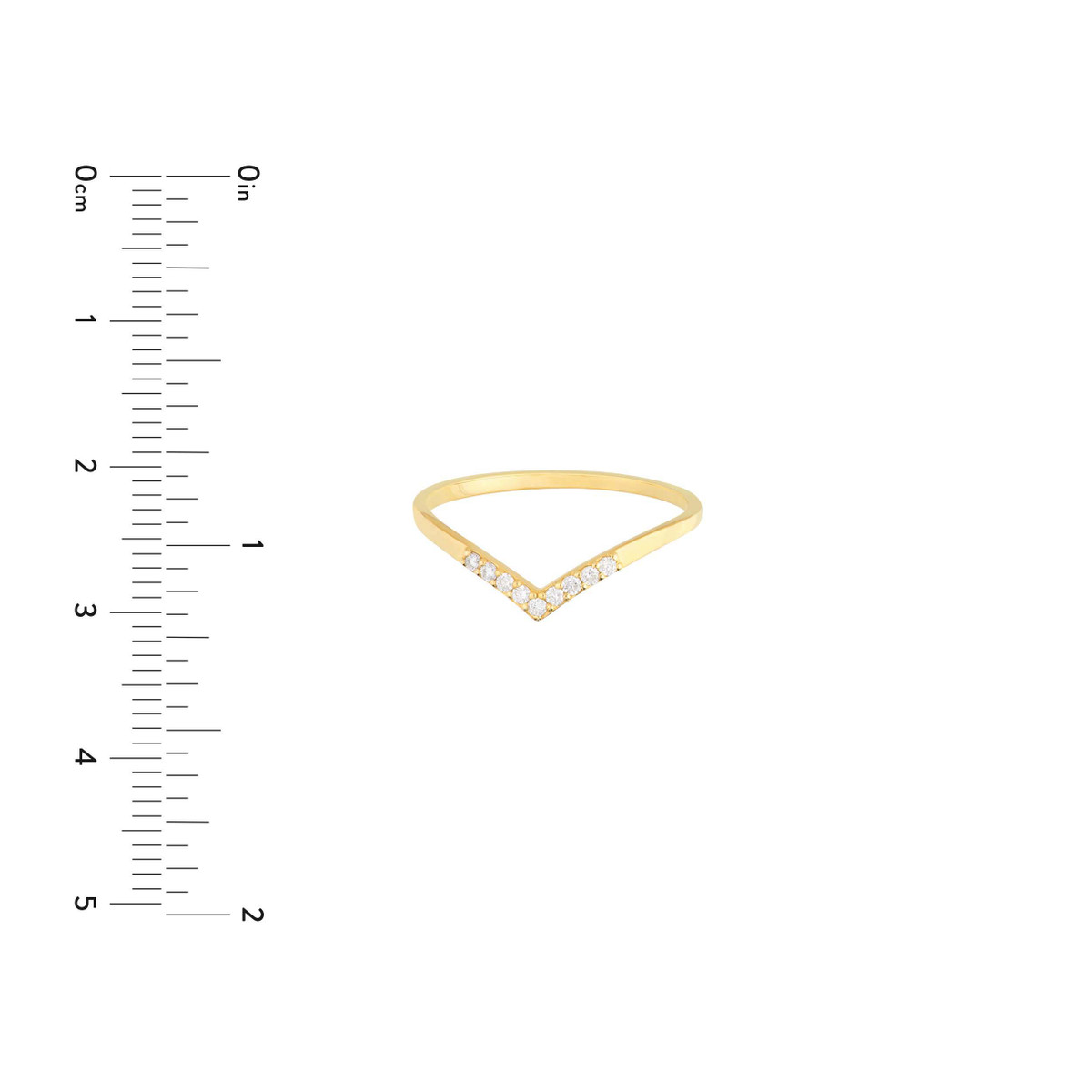 Gold Diamond Chevron Ring