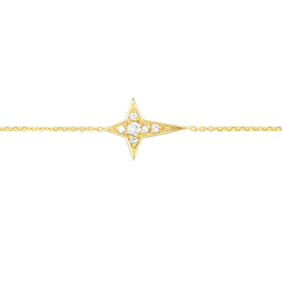 Diamond Tapered Cross Adjustable Bracelet