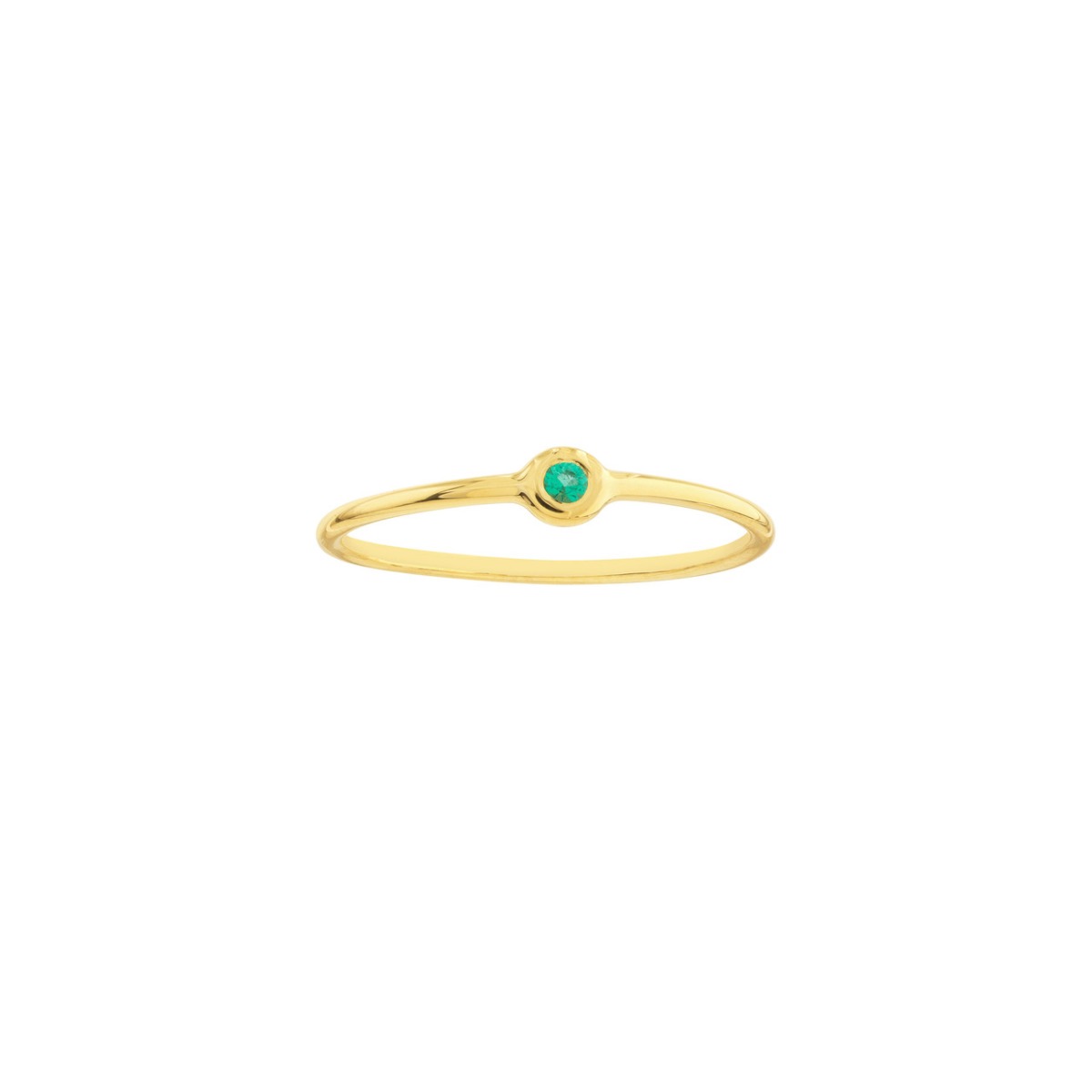 Emerald Bezel Gold Ring