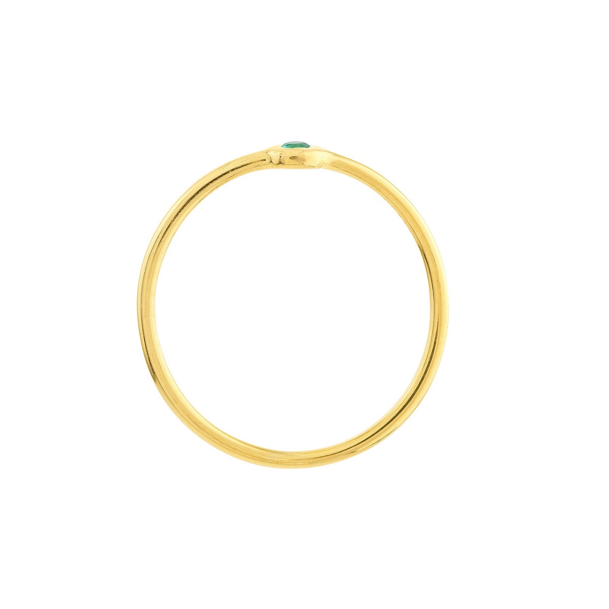 Emerald Bezel Gold Ring