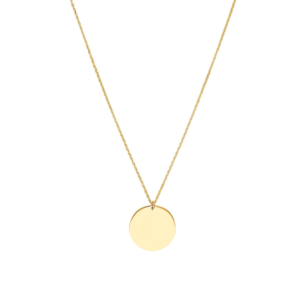 Engravable Disc Pendant Necklace