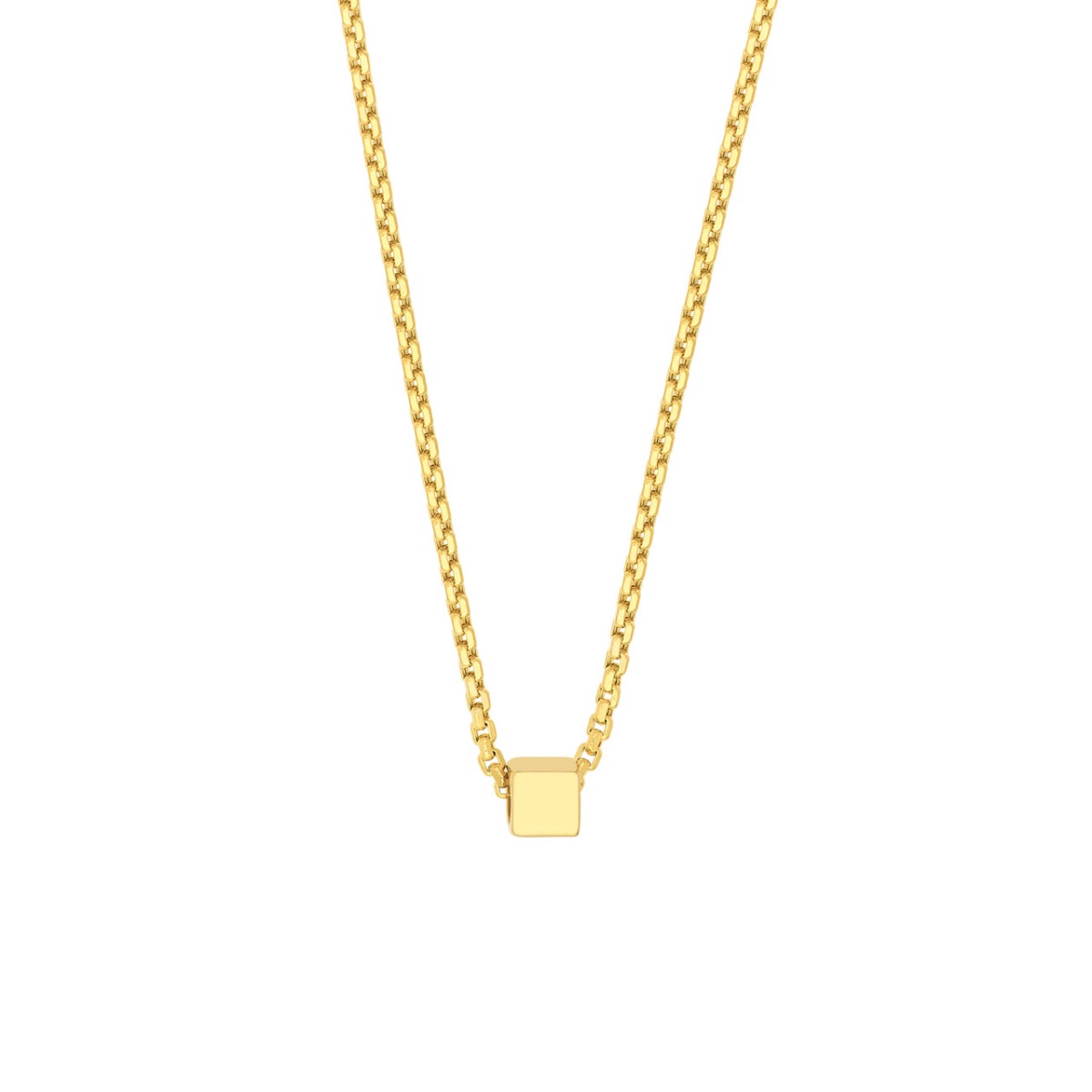 Engravable Gold Square Necklace