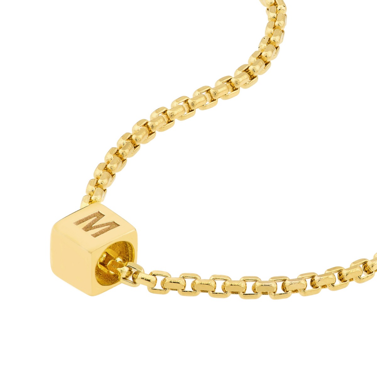 Engravable Gold Square Necklace