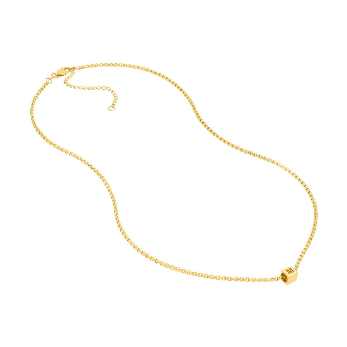 Engravable Gold Square Necklace