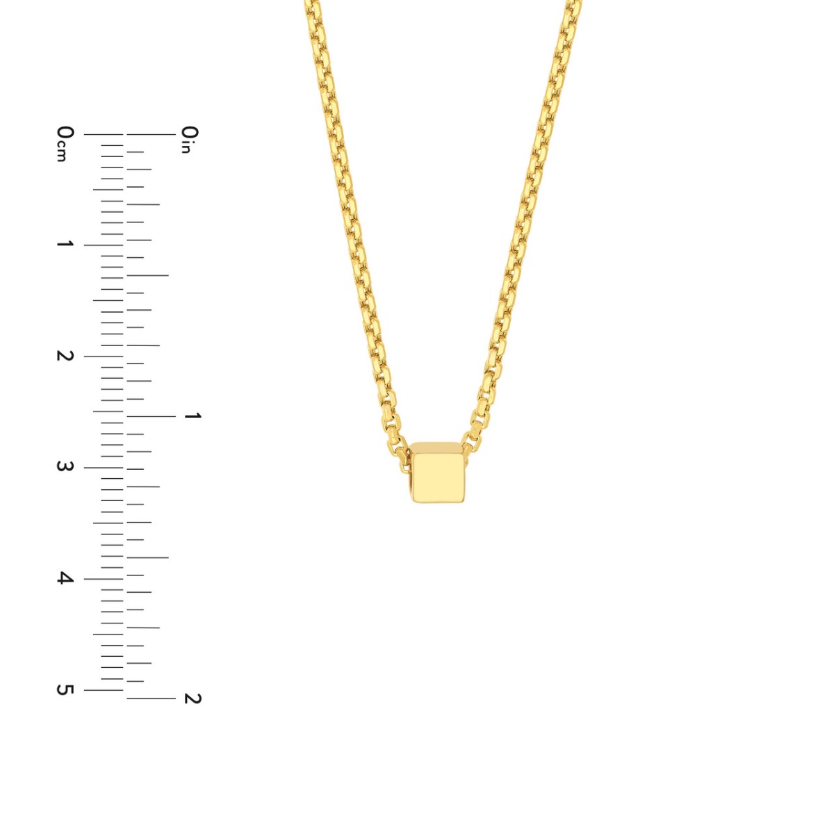 Engravable Gold Square Necklace