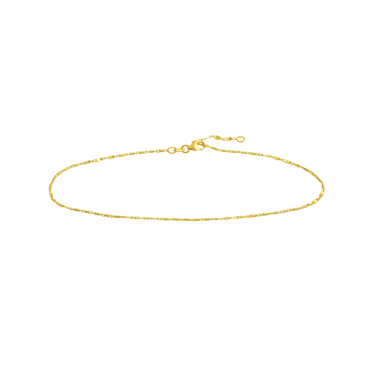 Flat Cut Chain Gold Anklet