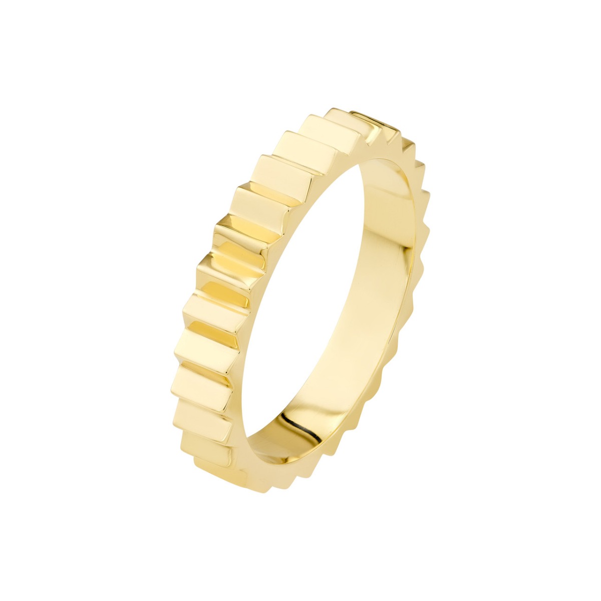 Gold Fluted Band Ring