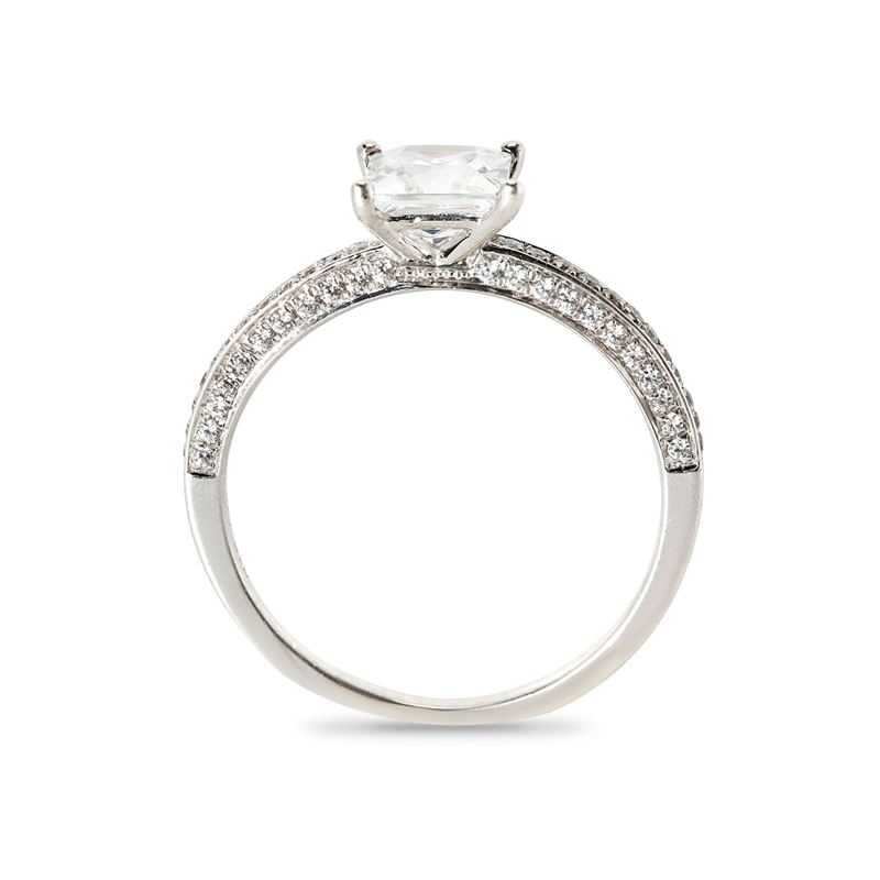 Halo Pave Engagement Setting in 18K White Gold