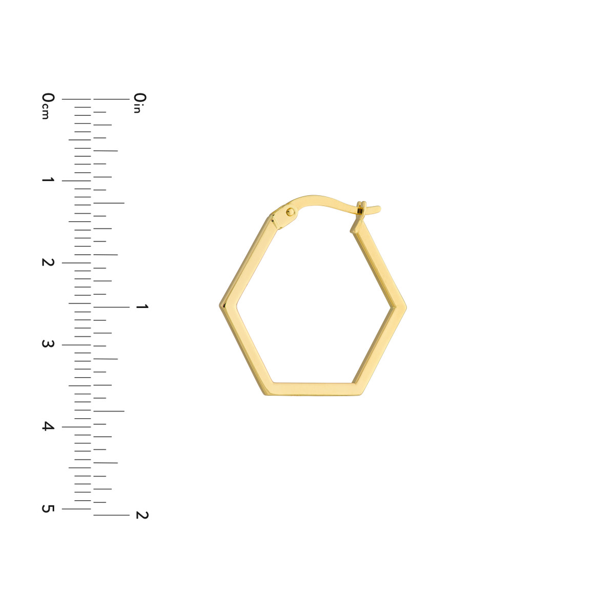 Hexagon Shape Gold Hoops Earrings