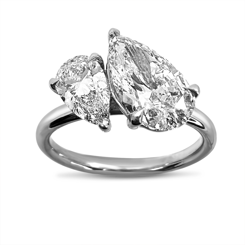 Toi et Moi Pear Shaped Engagement Ring