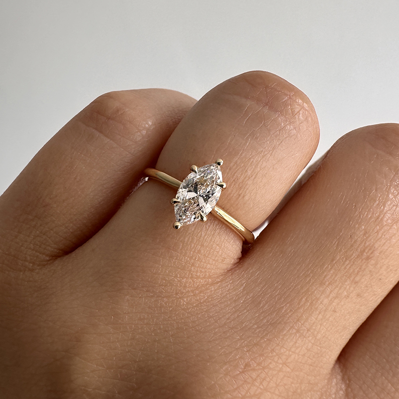 Marquise Solitaire Style Engagement Ring 