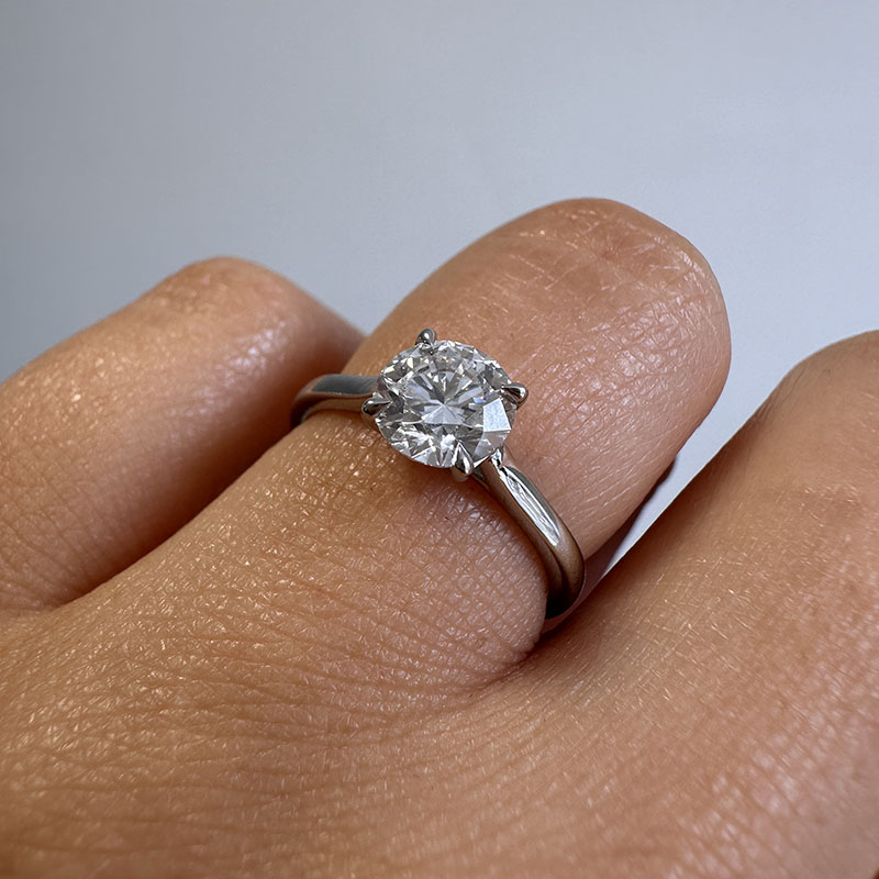 Floating Solitaire Diamond Engagement Ring