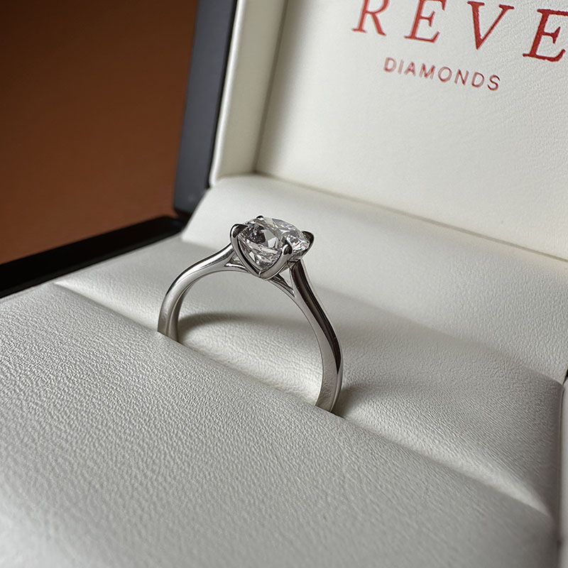 Floating Solitaire Diamond Engagement Ring