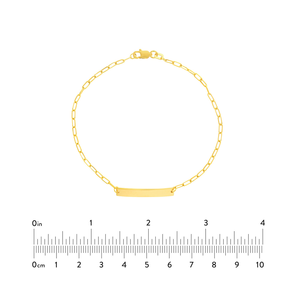 Engravable Bar Paperclip Chain Bracelet