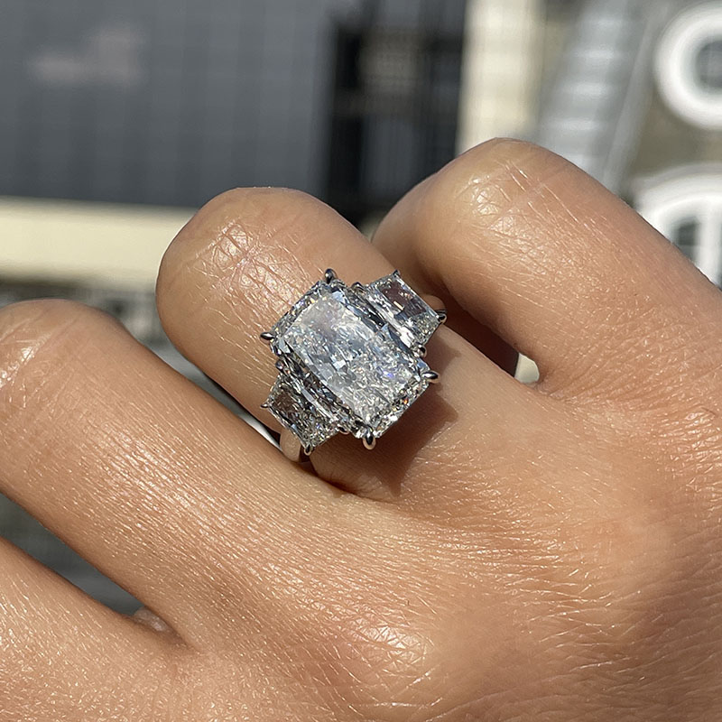 Buy 3 Carat Radiant Cut F VS1 CVD Lab Grown Diamond Engagement Ring in 14K  Rose Gold, Radiant Cut Diamond Engagement Ring, Lab Diamond Ring Online in  India - Etsy
