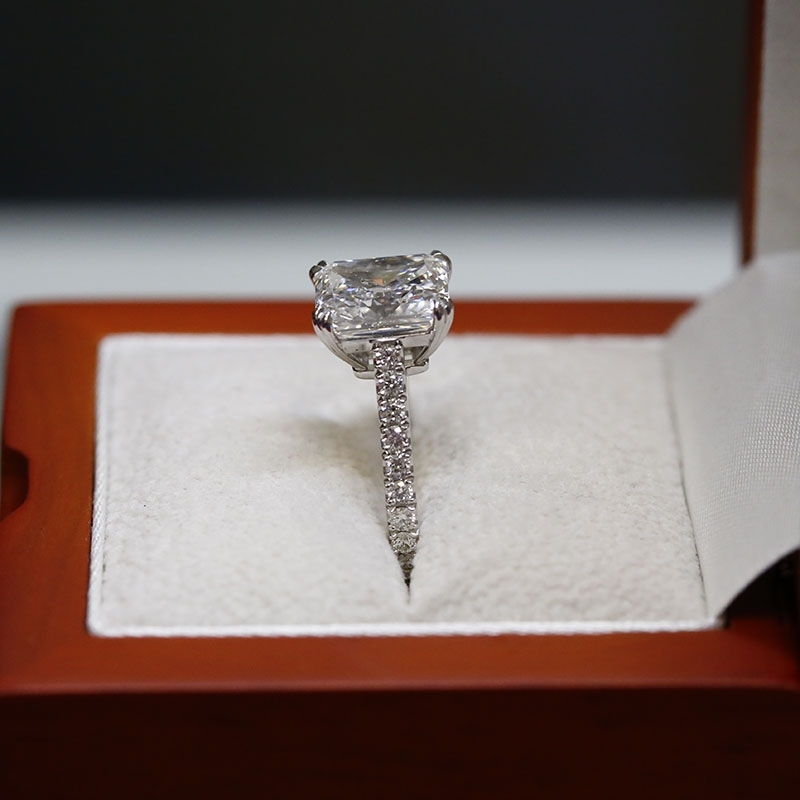 Large Radiant Cut Lab Grown Diamond Engagement Ring