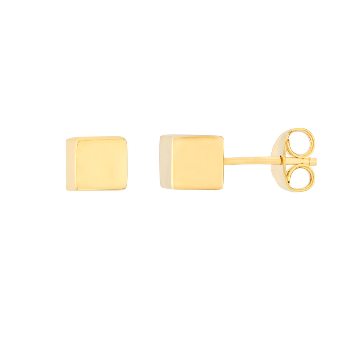 Mini Gold Cube Stud Earrings