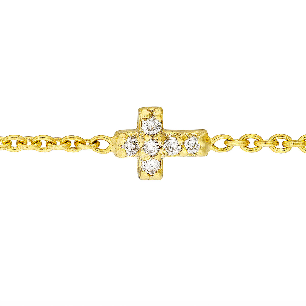 Mini Diamond Cross Bolo Bracelet