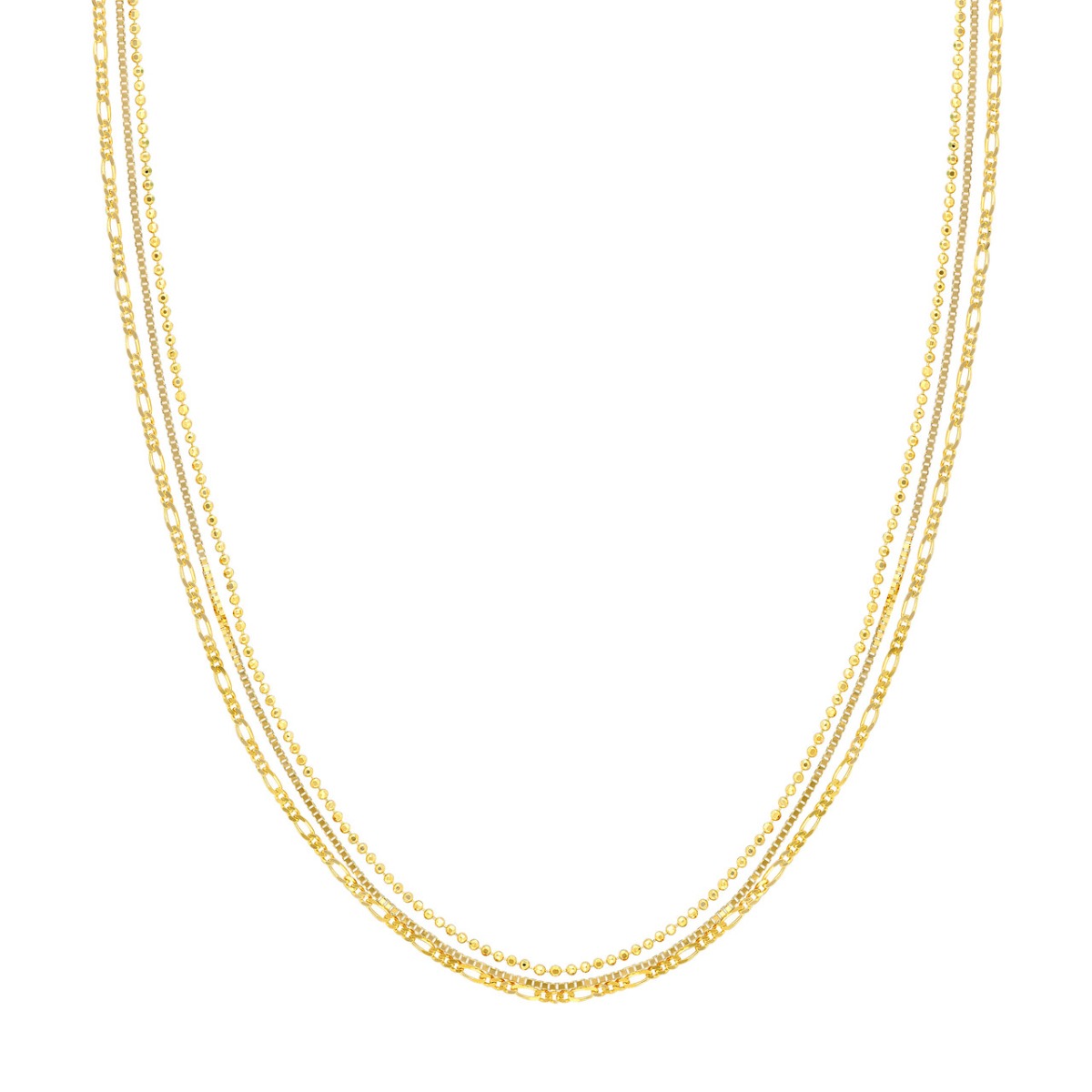 Mixed-Chain Triple Strand Necklace