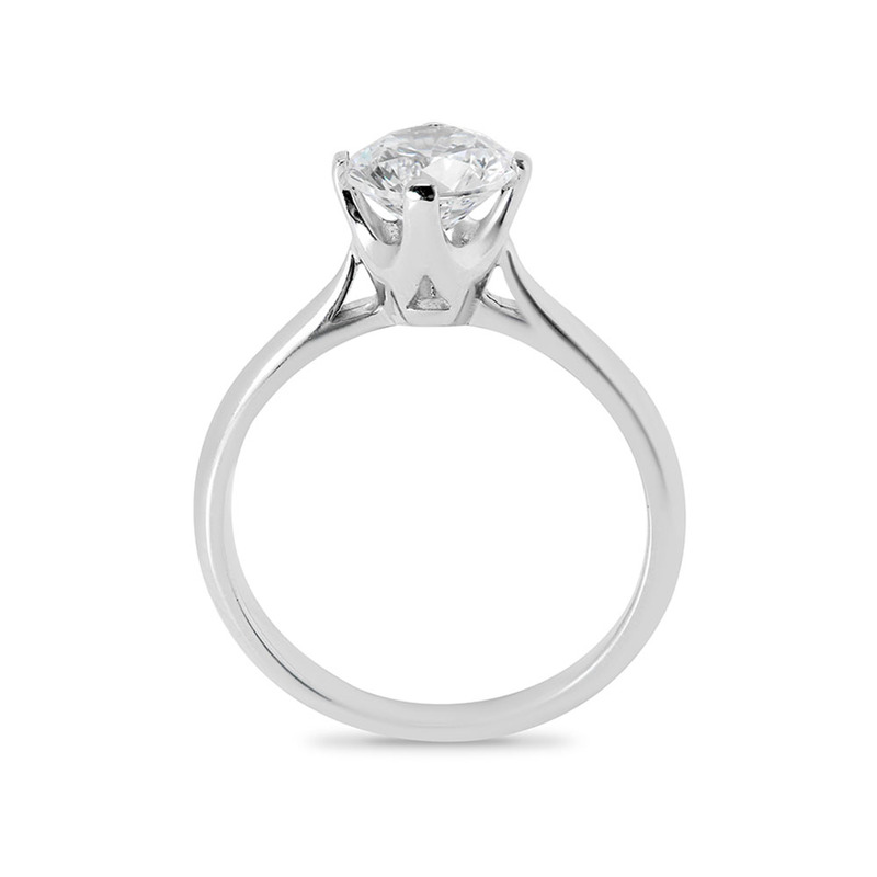 Four Claw Solitaire North East South West Lab Grown Engagement Ring