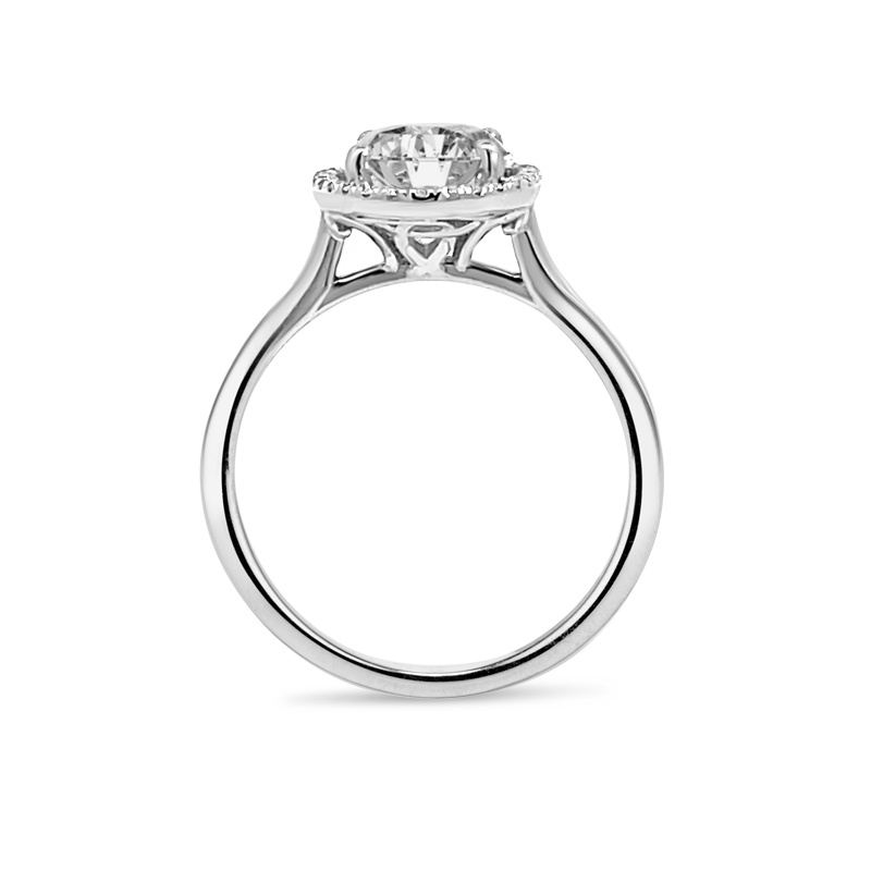 Oval Cut Celtic Knot Diamond Halo Engagement Ring