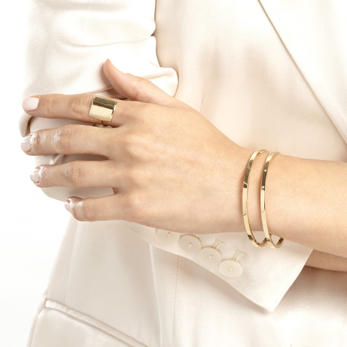 Square Edge Gold Bangle