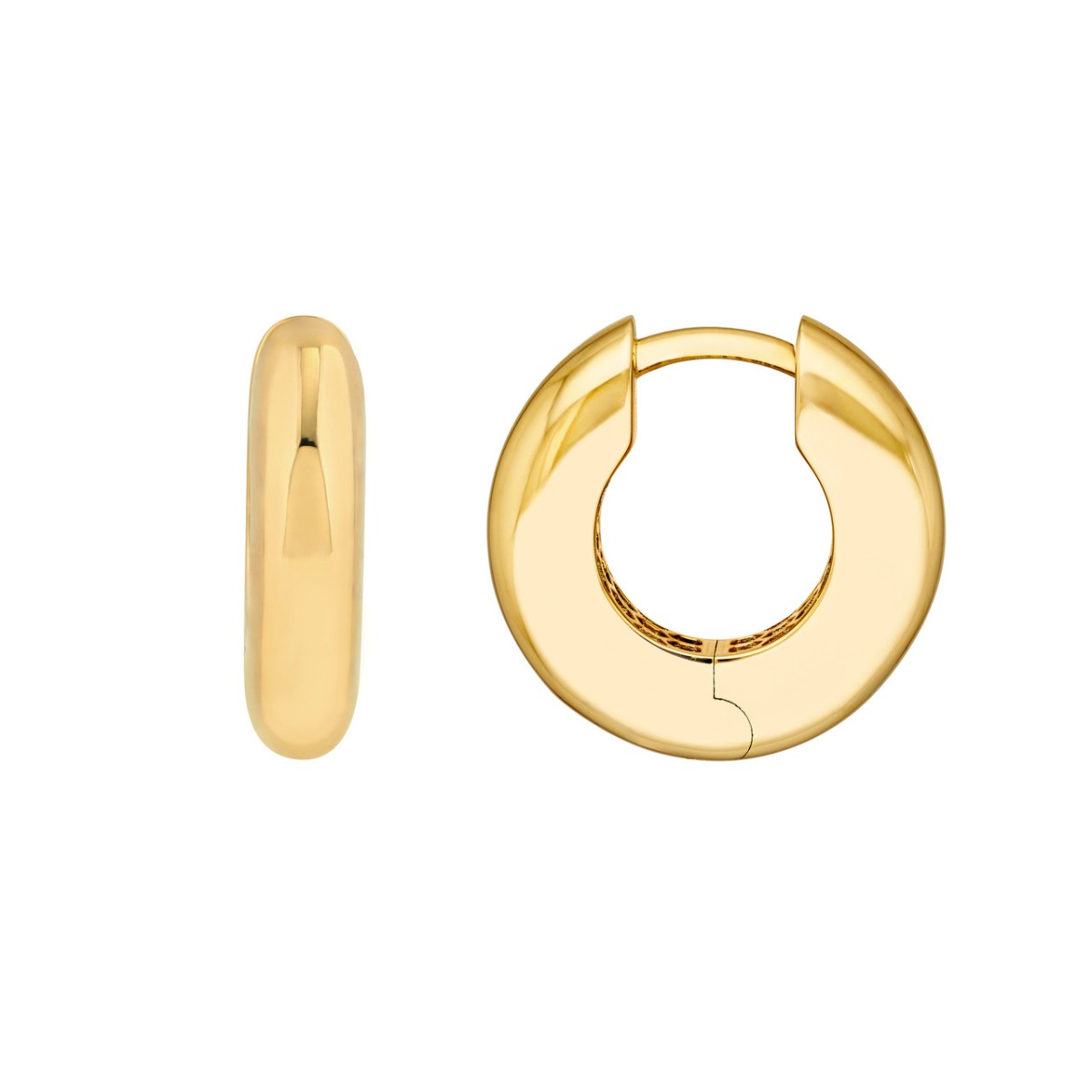 Polished Round Gold Hoop Earrings