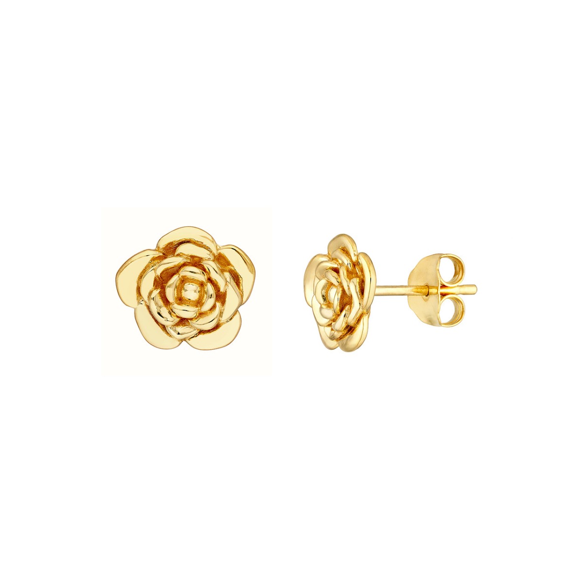 Gold Rose Stud Earrings