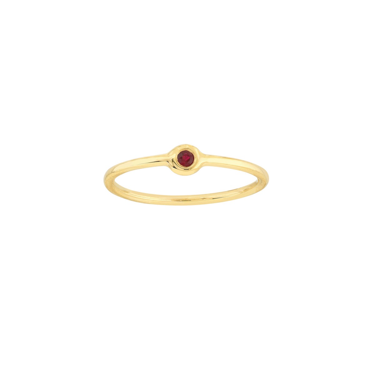 Ruby Bezel Gold Ring