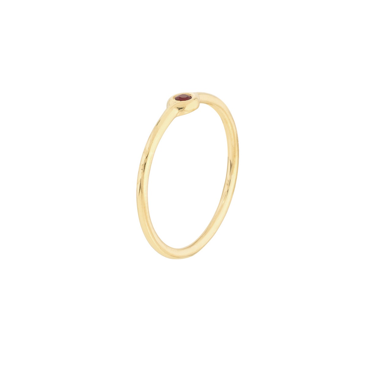 Ruby Bezel Gold Ring