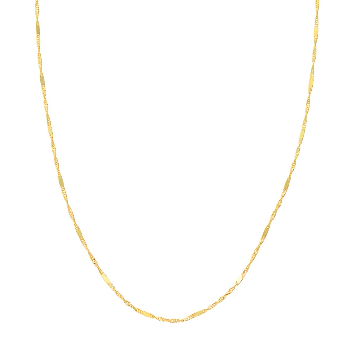 Singapore Flat Saturn Gold Chain