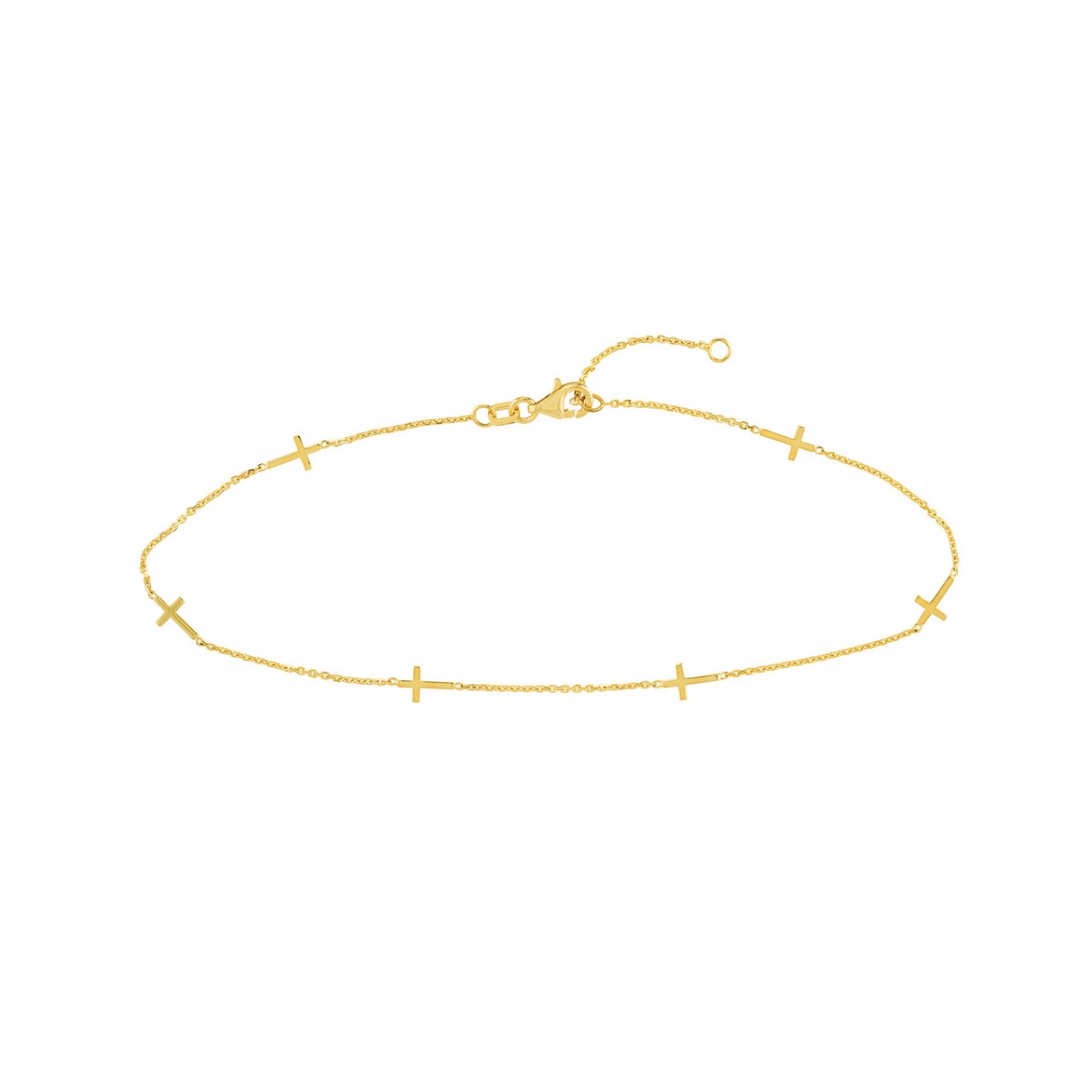 Six Mini Crosses Gold Anklet