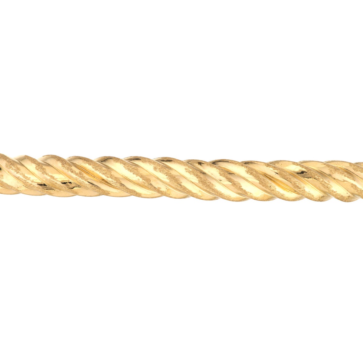 Slip-On Twisted Gold Rope Bangle