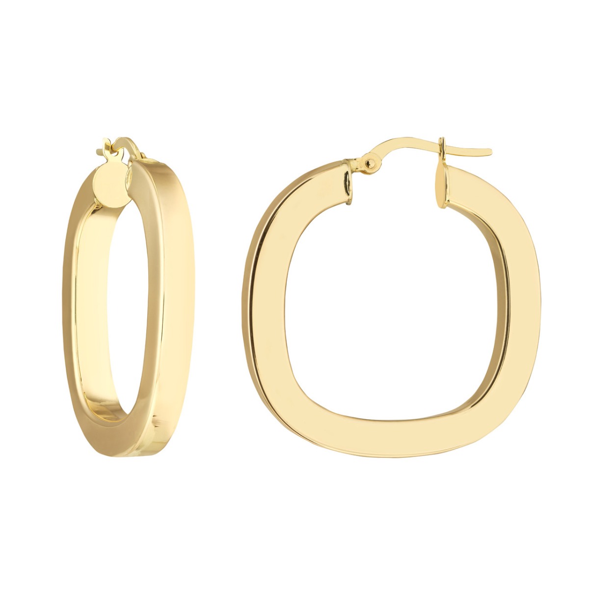 Square Polished Hoop Earrings